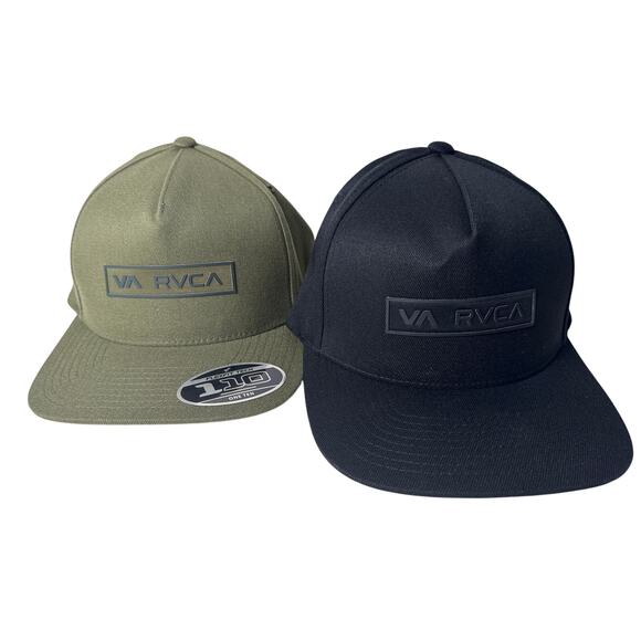 RVCA Stadium Snapback Hat Baseball Cap Men's Mid Fit Olive Black Adjustable OS - Picture 1 of 13